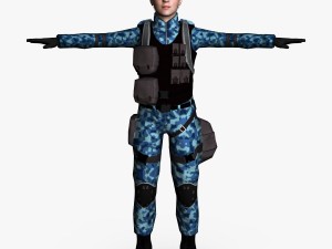 swat female 01 Model 3D