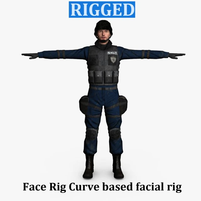 swat male 01 3D Model .c4d .max .obj .3ds .fbx .stl .blend
