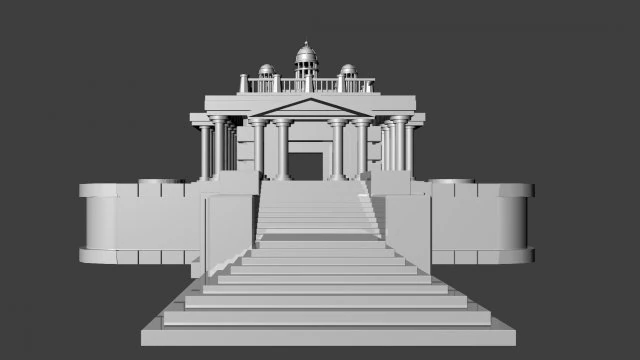 ancient temple of the goddess 3D Model .c4d .max .obj .3ds .fbx .stl .blend