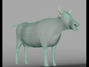 farm standing village cow Modèle 3D