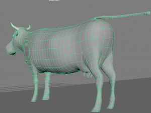 farm standing village cow Modèle 3D