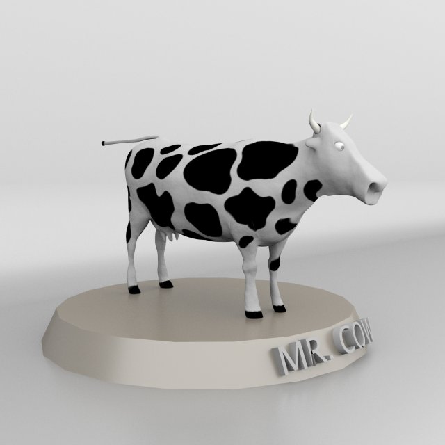 farm standing village cow Modèle 3D .c4d .max .obj .3ds .fbx .stl .blend 