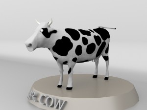 farm standing village cow Modèle 3D