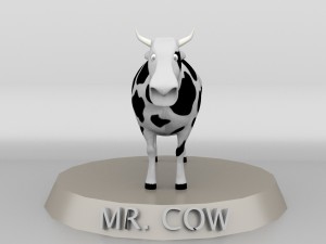 farm standing village cow Modèle 3D