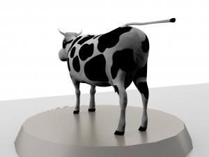 farm standing village cow Modèle 3D