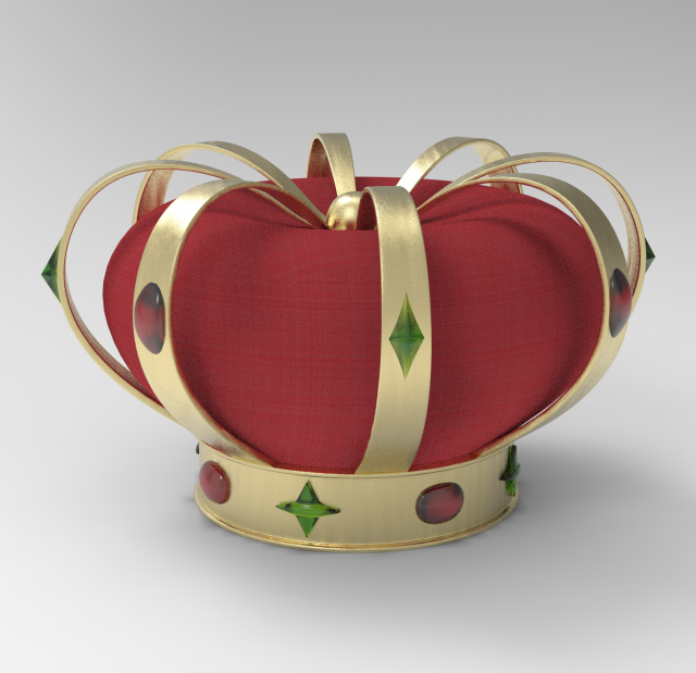 king crown 3D Модель .c4d .max .obj .3ds .fbx .stl .blend 