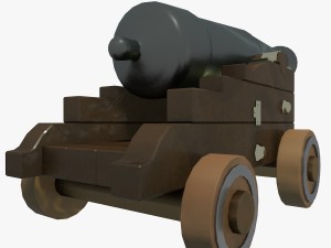 low poly cannon 3D Модель