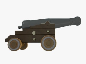 low poly cannon 3D Модель