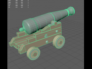 low poly cannon 3D Модель