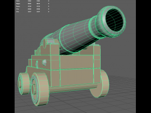 low poly cannon 3D Модель