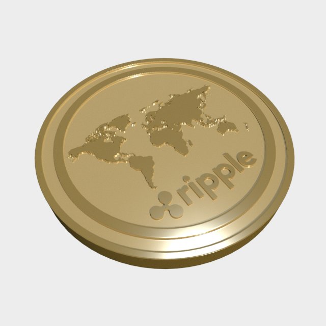ripple coin 3D Model .c4d .max .obj .3ds .fbx .stl .blend 