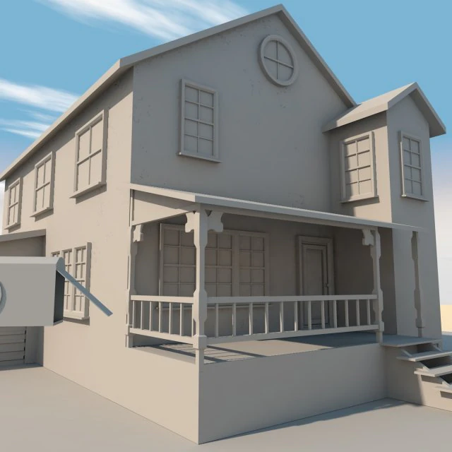 低聚房子 3D 模型 .c4d .max .obj .3ds .fbx .stl .blend 