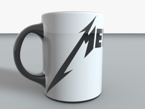 low poly metallica mug 3D Model