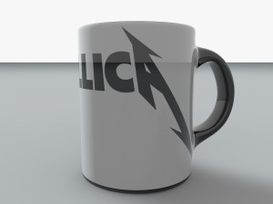 low poly metallica mug 3D 模型
