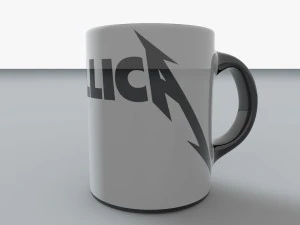 low poly metallica mug 3D Model