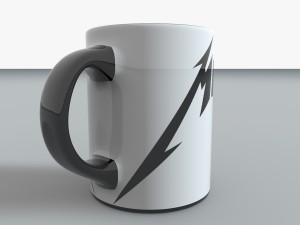 low poly metallica mug 3D 模型