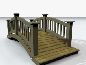 wooden bridge low poly Modèle 3D