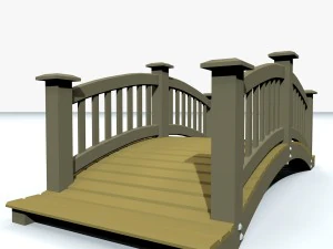 wooden bridge low poly 3D Model