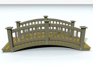 wooden bridge low poly 3D Model