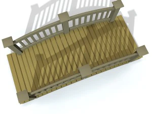 wooden bridge low poly 3D Model
