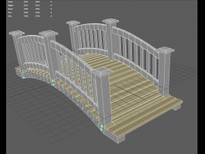 wooden bridge low poly 3D Model