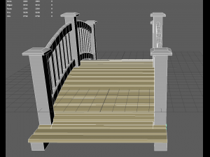 wooden bridge low poly 3D Model