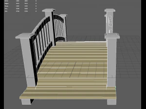 wooden bridge low poly 3D Model