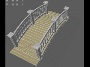 wooden bridge low poly 3D Model