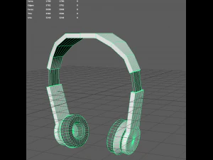 low polygon headphone 3D Model