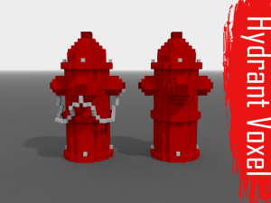 voxel fire hydrant low-poly 3D Модель