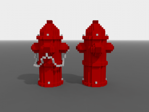 voxel fire hydrant low-poly 3D मॉडल