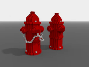 voxel fire hydrant low-poly 3D Model