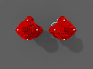 voxel fire hydrant low-poly 3D Model