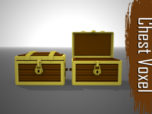 voxel chest low-poly 3D Model