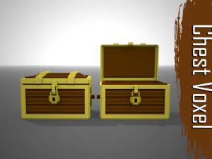 voxel peito baixo poli Modelo 3D