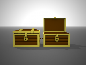 voxel chest low-poly 3D Model