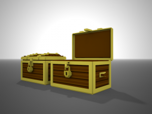 voxel chest low-poly 3D Model