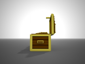 voxel chest low-poly 3D Model