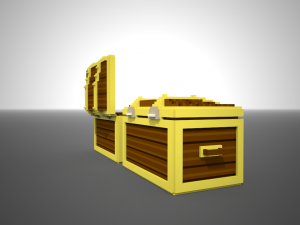 voxel chest low-poly 3D Model