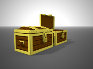 voxel chest low-poly 3D Model