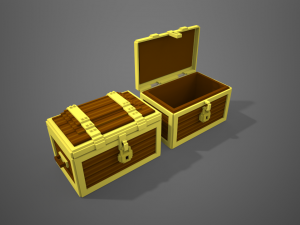 voxel chest low-poly 3D Model