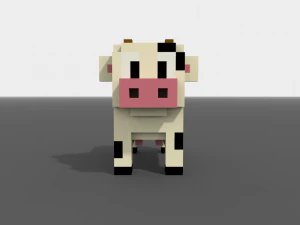 voxel cow low-poly 3D Model