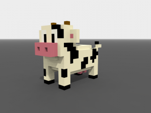 voxel cow low-poly 3D Модель