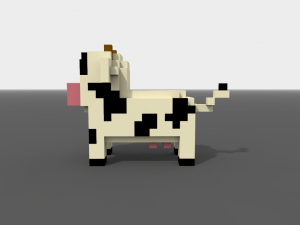 voxel cow low-poly 3D Модель
