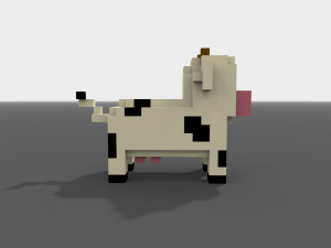 voxel cow low-poly 3D Модель