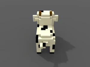 voxel cow low-poly 3D Model