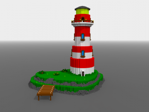 voxel lighthouse low-poly 3D 모델