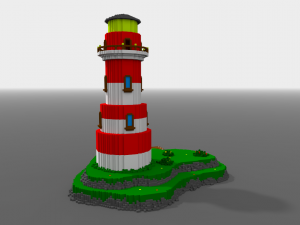 voxel lighthouse low-poly 3D 모델