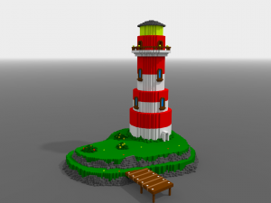 voxel lighthouse low-poly 3D 모델