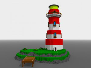 voxel lighthouse low-poly 3D 모델